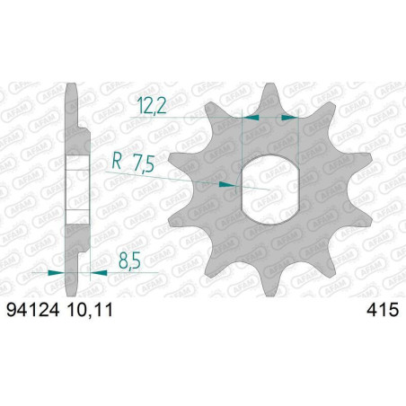 Kit de cadena AFAM 415 F – 11/40-94 – Piñón estándar de aluminio