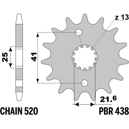 Kit de cadena EK/PBR 520 SRX2 - 14/43-114 - Corona de acero