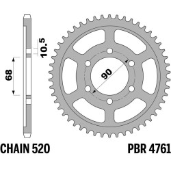 Kit de cadena EK/PBR 520 SRX2 - 14/36-108 - Corona de acero 2
