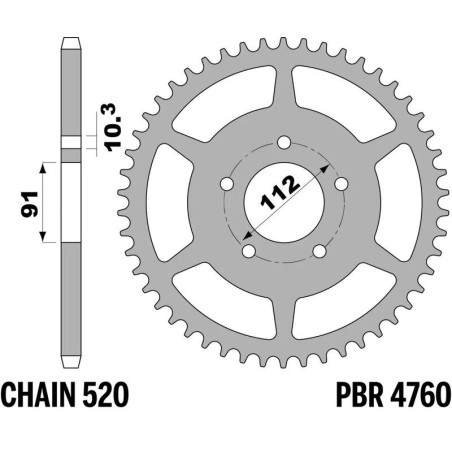 Kit de cadena EK/PBR 520 SRX2 - 14/46-112 - Corona de acero
