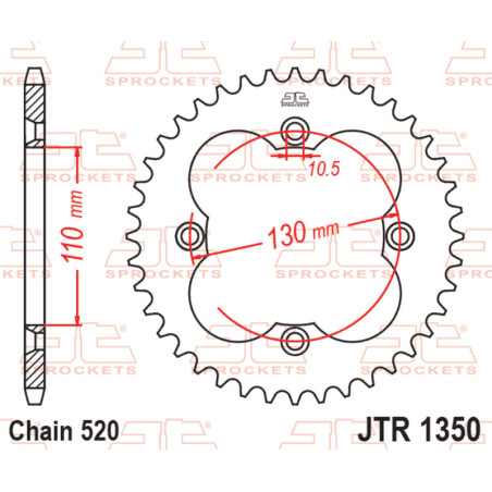 Kit de cadena EK/JT 520 SRX2 - 14/38-94 - Corona de acero
