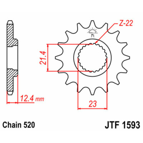 Kit de cadena EK/JT 520 SRX2 - 14/38-92 - Corona de acero