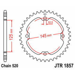Kit de cadena EK/JT 520 SRX2 - 13/38-98 - Corona de acero 2