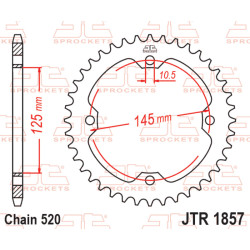 Kit de cadena EK/JT 520 SRX2 - 14/38-96 - Corona de acero 2