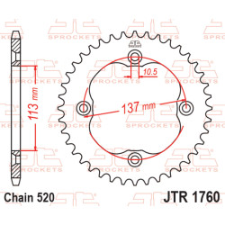 Kit de cadena EK/JT 520 SRX2 - 14/40-96 - Corona de acero 2
