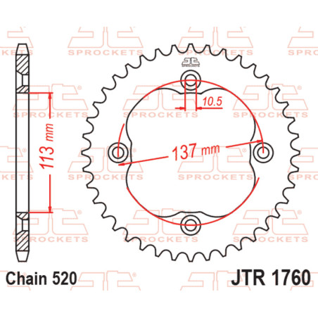 Kit de cadena EK/JT 520 SRX2 - 14/40-96 - Corona de acero
