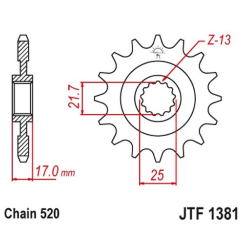 Kit de cadena EK/JT 520 SRX2 - 15/41-112 - Corona de acero