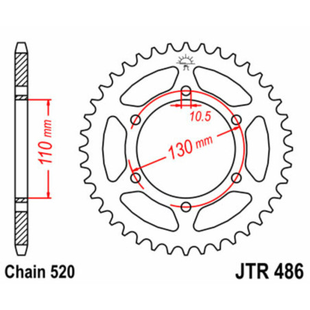 Kit de cadena EK/JT 520SRX2 14/43-112 - corona Standard