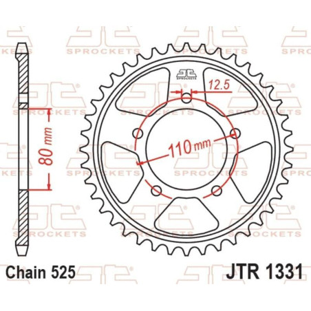 Kit de cadena EK/JT 525SRX2 16/42-124 - corona Standard