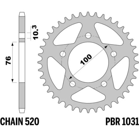 Kit de cadena EK/PBR 520 SROZ2 - 15/46-114 - Corona acero standard