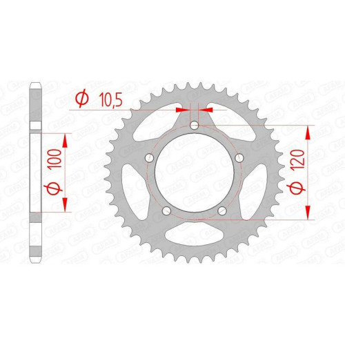 Kit de cadena AFAM 520 XRR3 - 15/44-106 - Corona acero standard