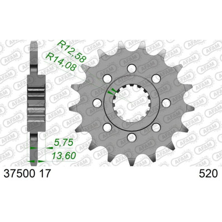 Kit de cadena AFAM 520 XRR3 - 15/44-106 - Corona acero standard