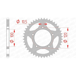 Kit de cadena AFAM 520 XSR - 15/44-106 - Corona acero standard 2