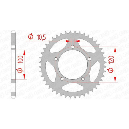 Kit de cadena AFAM 520 XSR - 15/44-106 - Corona acero standard
