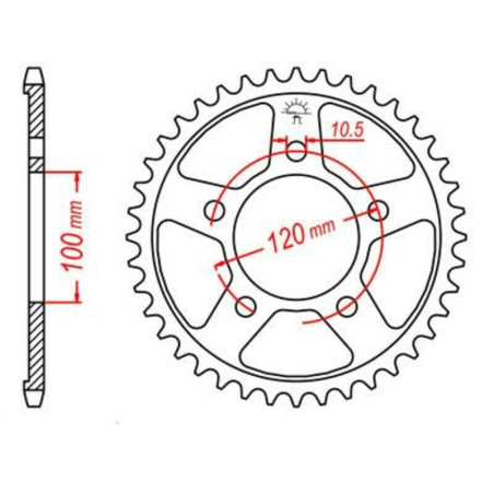 Kit de cadena EK/JT 525 MVXZ2 - 16/44-108 - Corona acero standard