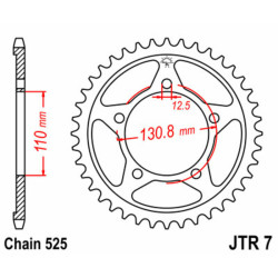 Kit de cadena EK/JT 525 MVXZ2 - 17/45-120 - Corona acero standard 2