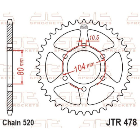 Kit de cadena EK/JT 520 MVXZ2 - 15/46-114 - Corona acero standard