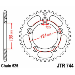 Kit de cadena EK/JT 525 SRX2 - 14/39-98 - Corona acero standard 2