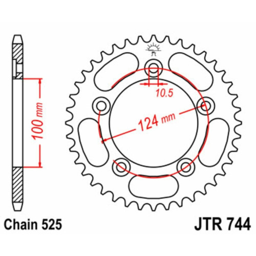 Kit de cadena EK/JT 525 SRX2 - 14/39-98 - Corona acero standard