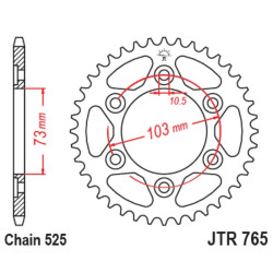 Kit de cadena EK/JT 525 MVXZ2 - 15/43-114 - Corona acero standard 2