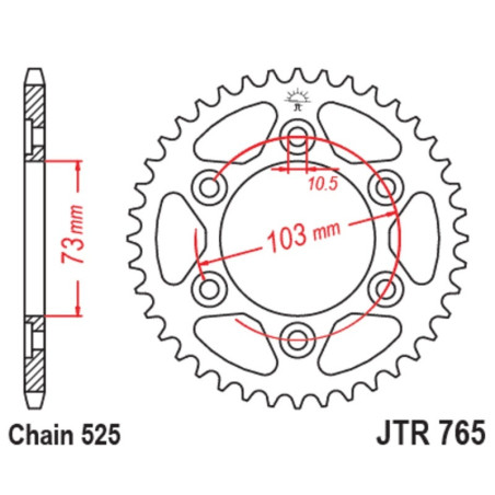 Kit de cadena EK/JT 525 MVXZ2 - 15/43-114 - Corona acero standard