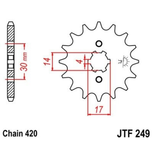 Kit de cadena EK/JT 420 SR - 15/34-98 - Corona acero standard