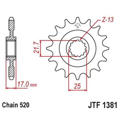 Kit de cadena EK/JT 520 SRX2 - 15/41-112 - Corona acero standard