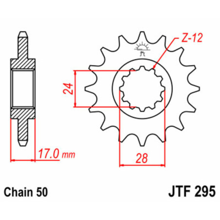 Kit de cadena EK/JT 530 SRX2 - 15/43-110 - Corona acero standard
