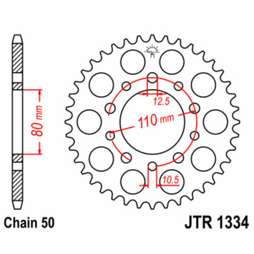 Kit de cadena EK/JT 530 MVXZ2 - 15/43-110 - Corona acero standard
