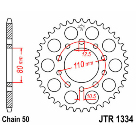 Kit de cadena EK/JT 530 MVXZ2 - 15/43-110 - Corona acero standard