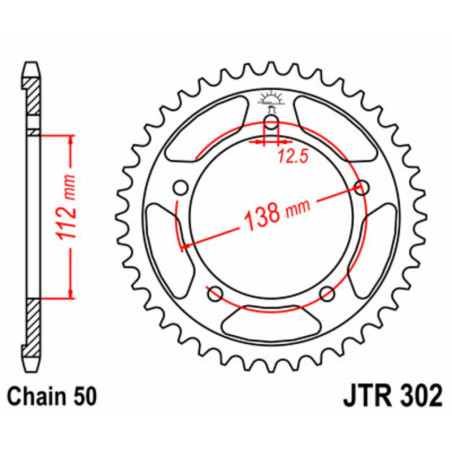 Kit de cadena EK/JT 530 MVXZ2 - 15/43-108 - Corona acero standad