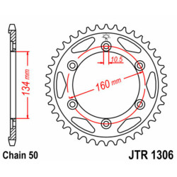 Kit de cadena EK/JT 530 MVXZ2 - 16/42-108 - Corona acero standard 2