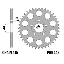 Kit de cadena EK/PBR 415RR 12/42-122 - corona standard 2