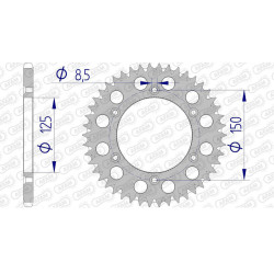 Kit de cadena AFAM 520 XSR4 - 14/46-116 - Corona aluminio standard 2
