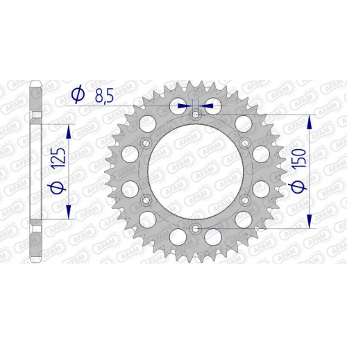 Kit de cadena AFAM 520 XSR4 - 14/46-116 - Corona aluminio standard