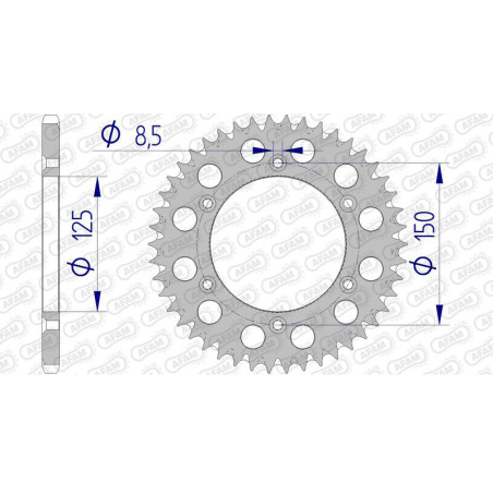 Kit de cadena AFAM 520 XSR4 - 14/46-116 - Corona aluminio standard