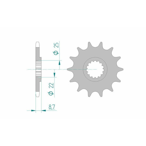 Kit de cadena AFAM 520 XSR4 - 14/46-116 - Corona aluminio standard