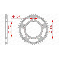 Kit de cadena AFAM 520XSR 16/43-114 - corona standard 2