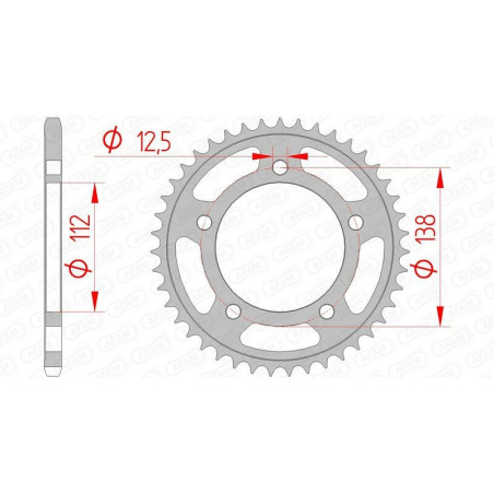 Kit de cadena AFAM 520XSR 16/43-114 - corona standard