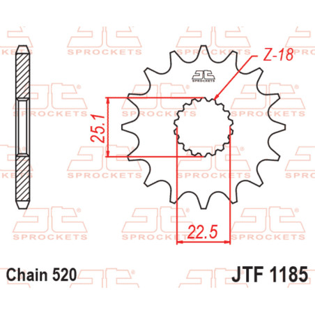 Kit de cadena EK/JT 520 MVXZ2 - 17/41-102 - Corona acero standard