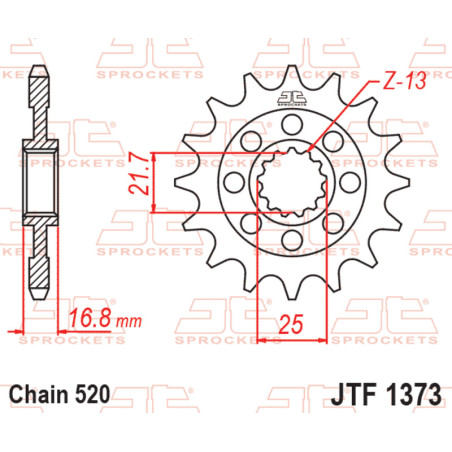 Kit de cadena EK/JT 520 MVXZ2 - 16/43-114 - Corona acero standard