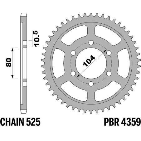 Kit de cadena EK/PBR 525MVXZ2 15/45-112 - corona Standard