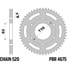 Kit cadena EK/PBR 520SROZ2 14/43-118 - corona reforzada 2