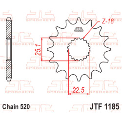 Piñón con goma anti-ruido JT SPROCKETS acero 1185 - 520