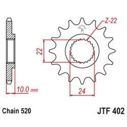 Piñón con goma anti-ruido JT SPROCKETS acero 402 - 520