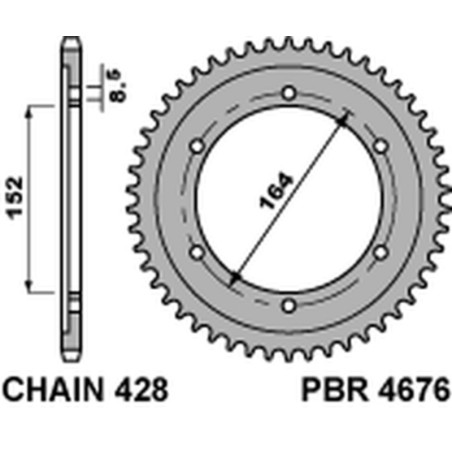Corona PBR acero C45 estándar 4676 - 428