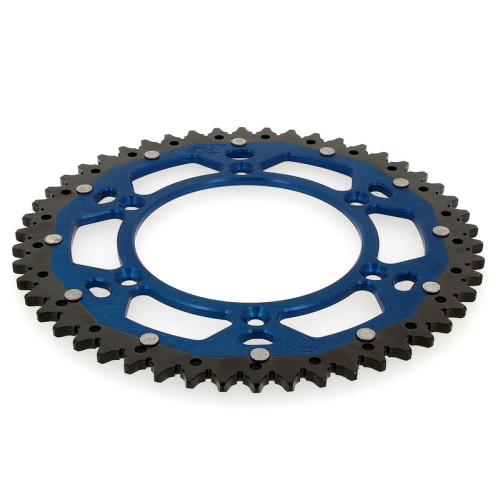 Corona ART doble compuesto (aluminio/acero) ultraligera autolimpiable - 48 dientes, paso 520, Azul