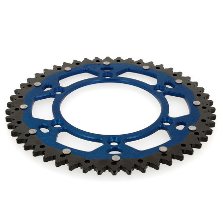 Corona ART doble compuesto (aluminio/acero) ultraligera autolimpiable - 48 dientes, paso 520, Azul
