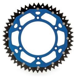 Corona ART doble compuesto (aluminio/acero) ultraligera autolimpiable - 51 dientes, paso 520, Azul