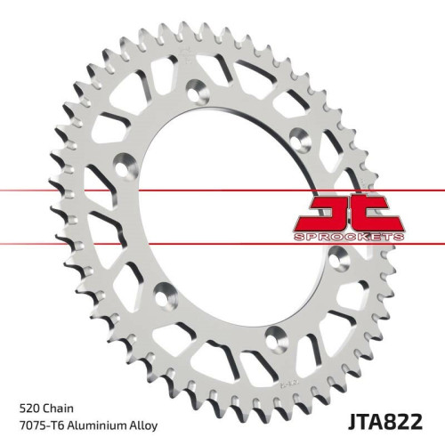 Corona JT Aluminio negro JT 822 con 49 dientes